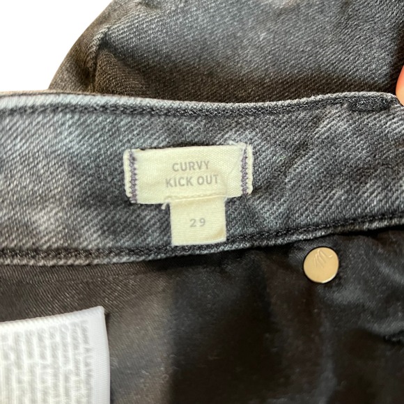 Madewell Curvy Kick Out Crop Jeans High Rise Black Wash Denim Size 29 - Picture 6 of 10